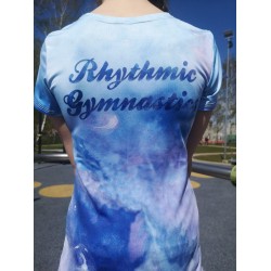T-shirt MERINO SPORTS size 128 (Blue with a gymnast)