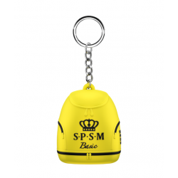 Mini rubber backpack key ring S.P.S.M. (Yellow)